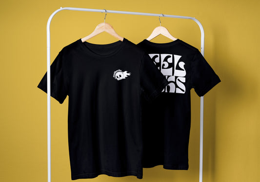 Feelbacks Skull & Logo Tee - BLACK