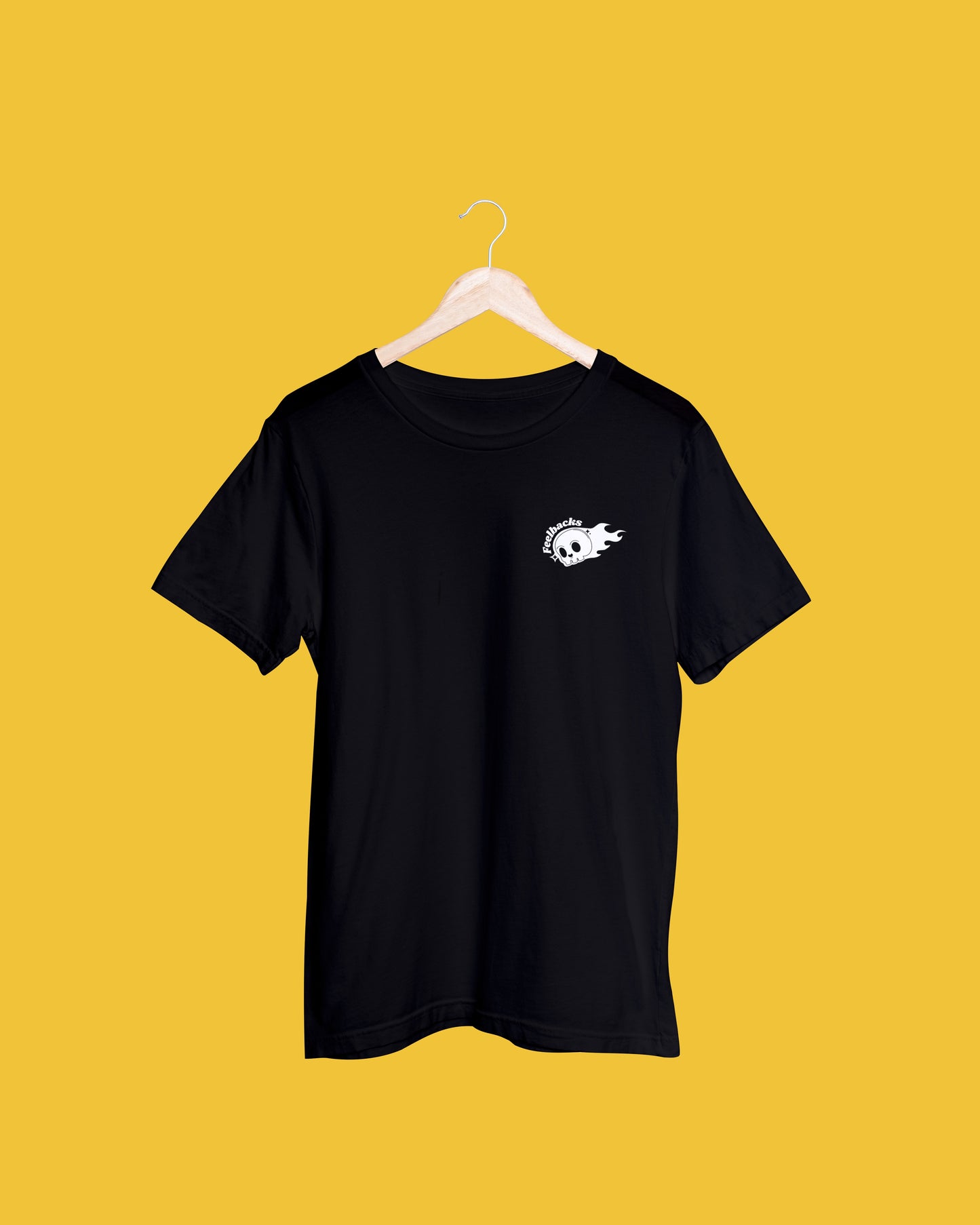Feelbacks Skull & Logo Tee - BLACK