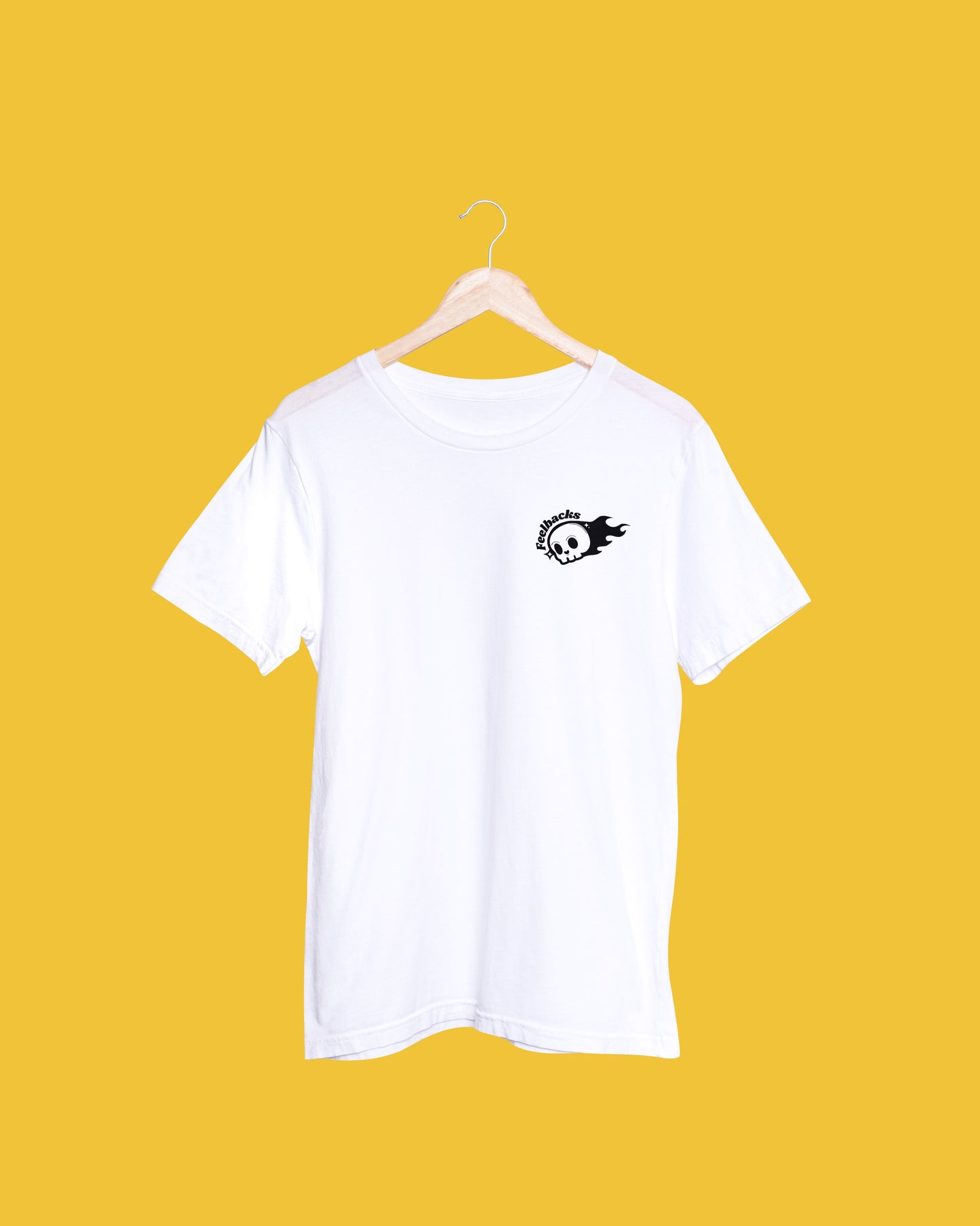 Feelbacks Skull & Logo Tee - WHITE