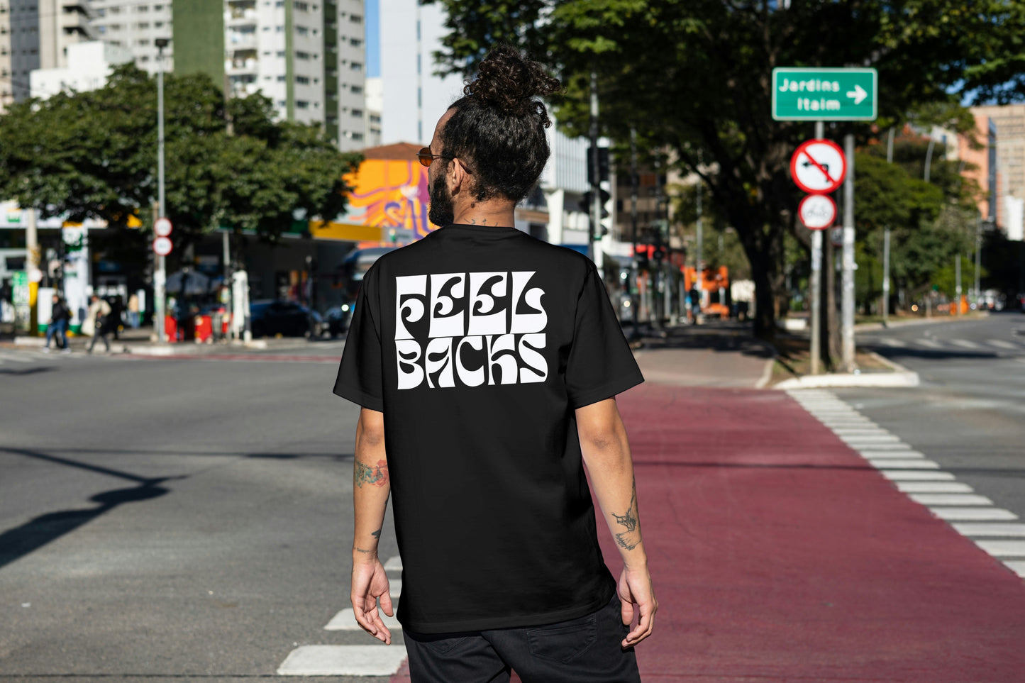 Feelbacks Skull & Logo Tee - BLACK